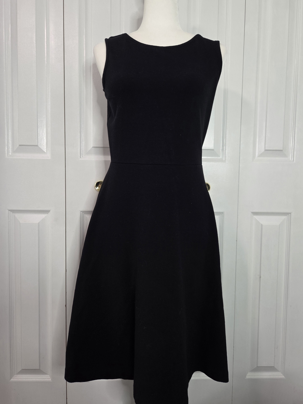 Talbots Black Sleeveless Midi A-Line Dress